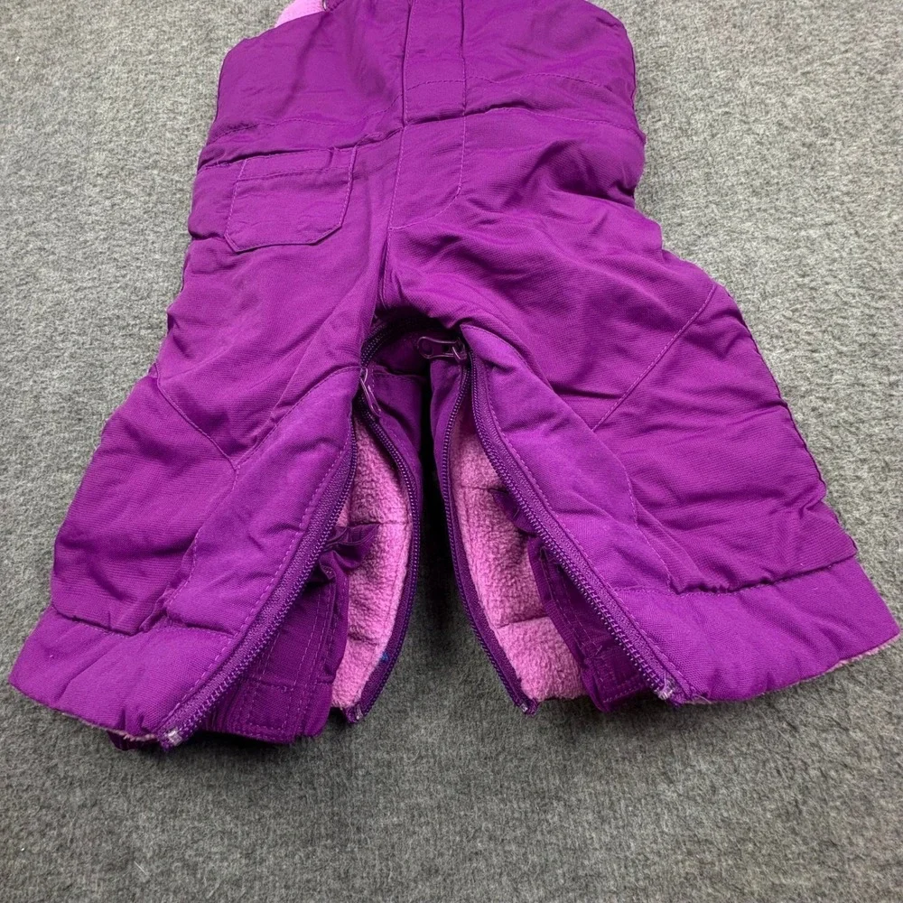The Children's Place Purple Fleece Lined Snow Bib Overalls‎ 6-9 Mo. Cold Gear
